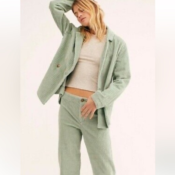 Free People Pants - Free People Graceland Sage Green Corduroy Suit Set